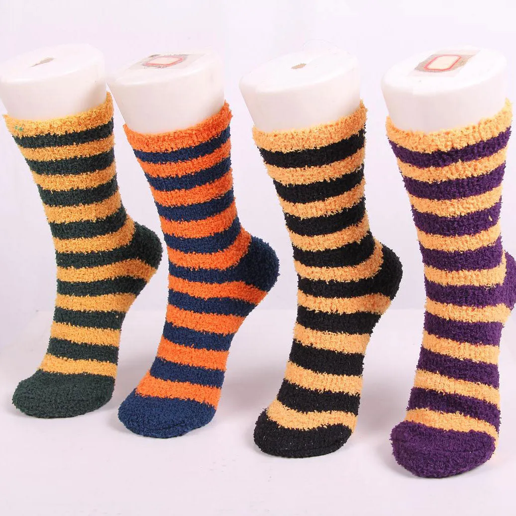 Striped Team Spirit Fuzzy Socks