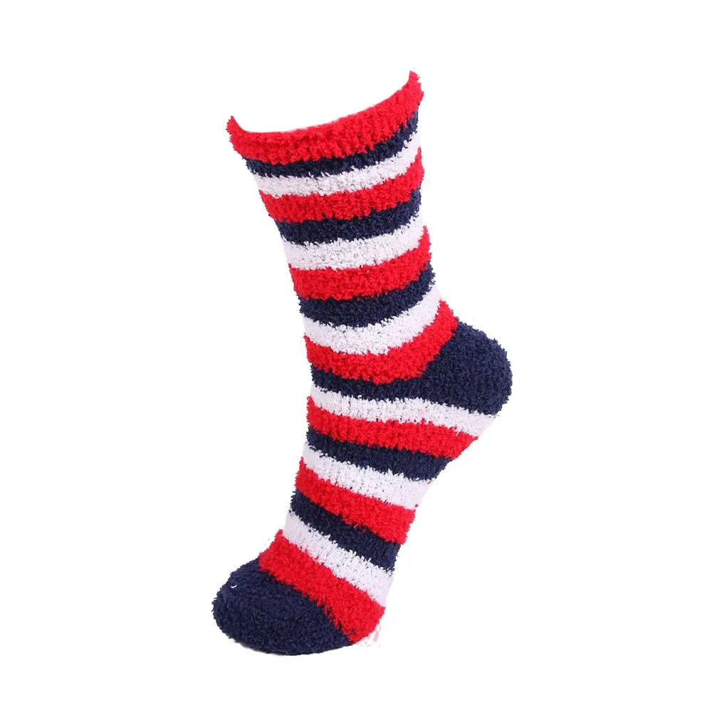 Striped Team Spirit Fuzzy Socks