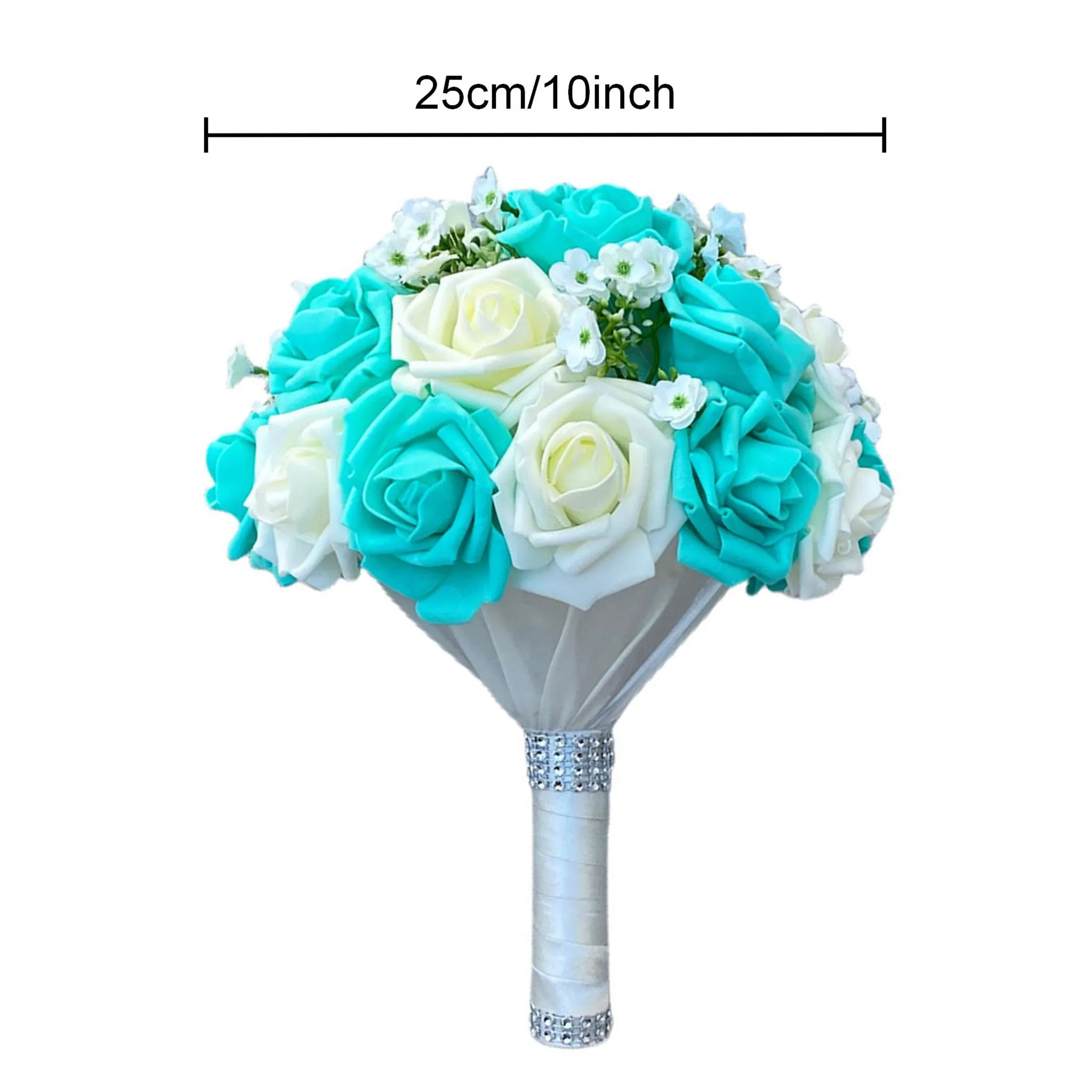 Turquoise Bridal Bouquet Ivory Rose Bouquet