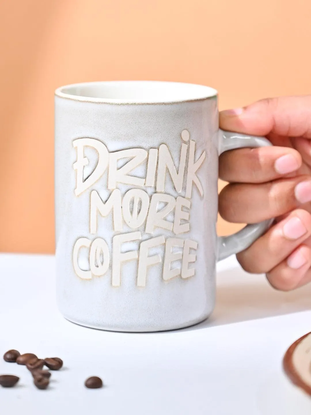 VON CASA Light Blue Mug (Drink More Coffee) - 420Ml
