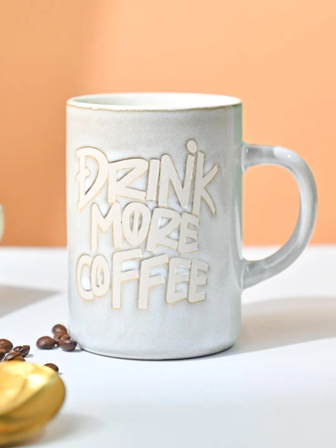 VON CASA Light Blue Mug (Drink More Coffee) - 420Ml