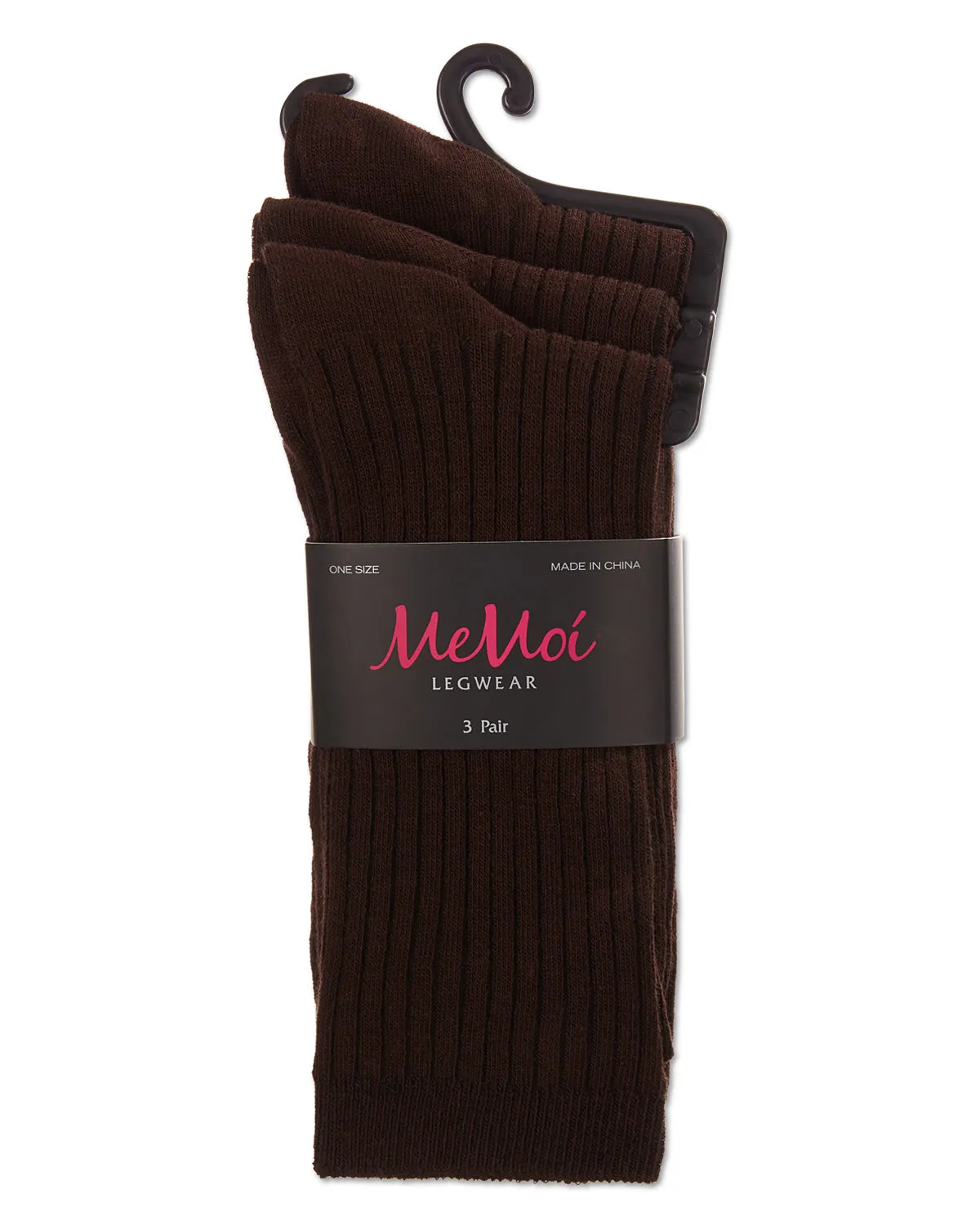 Women's 3 Pair Pack Rib Crew Socks