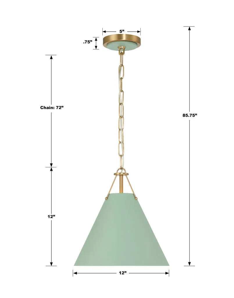 Xavier 1 Light Vibrant Gold   Green Mini Pendant