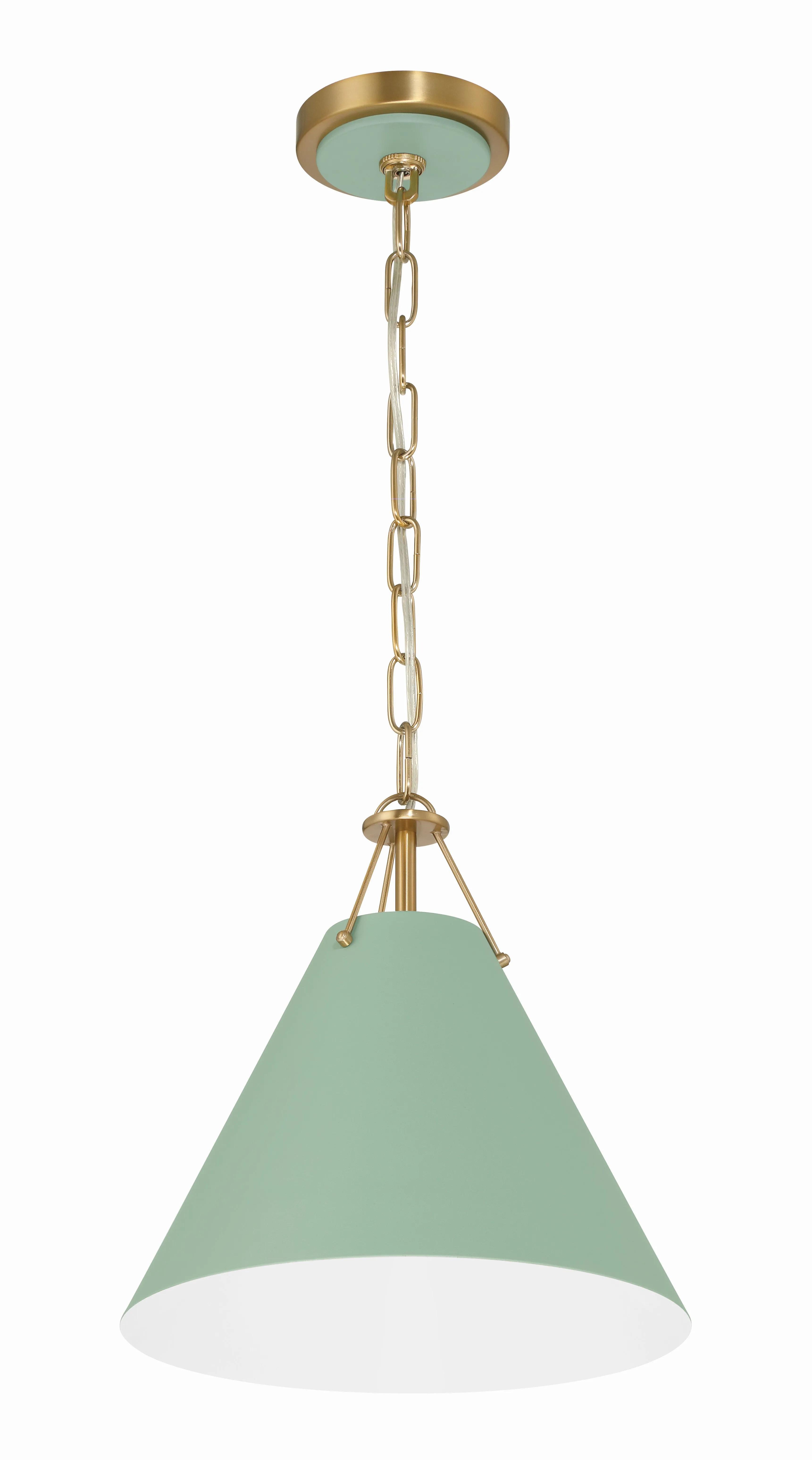 Xavier 1 Light Vibrant Gold   Green Mini Pendant